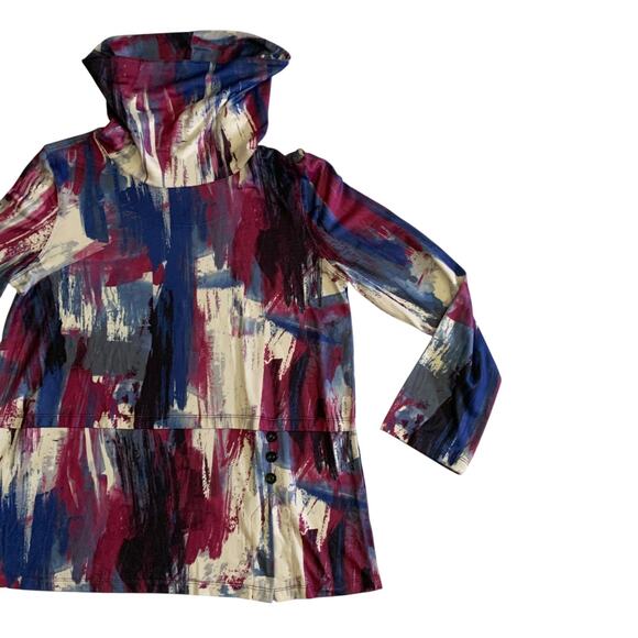 A' La Carte Women's Size M Pullover Mock Turtle Neck Top Blouse Brand New - Picture 9 of 15